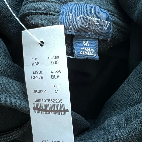 J Crew Tall Summit 11 oz Soft Knit Fleece Hoodie Mens Medium Black - Picture 2 of 9